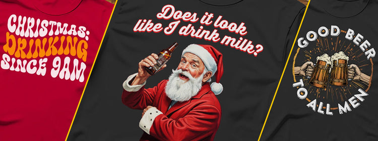 Our fantastically festive range of Christmas and New Year tkemed T Shirts