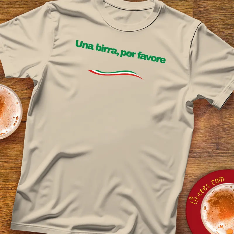 1 beer please in Italian: Una birra, per favore