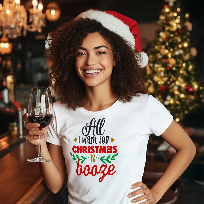 All I Want for Christmas Is Booze White Holly