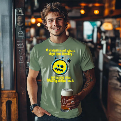 Smiley Drinking Alcohol Short Term Memory