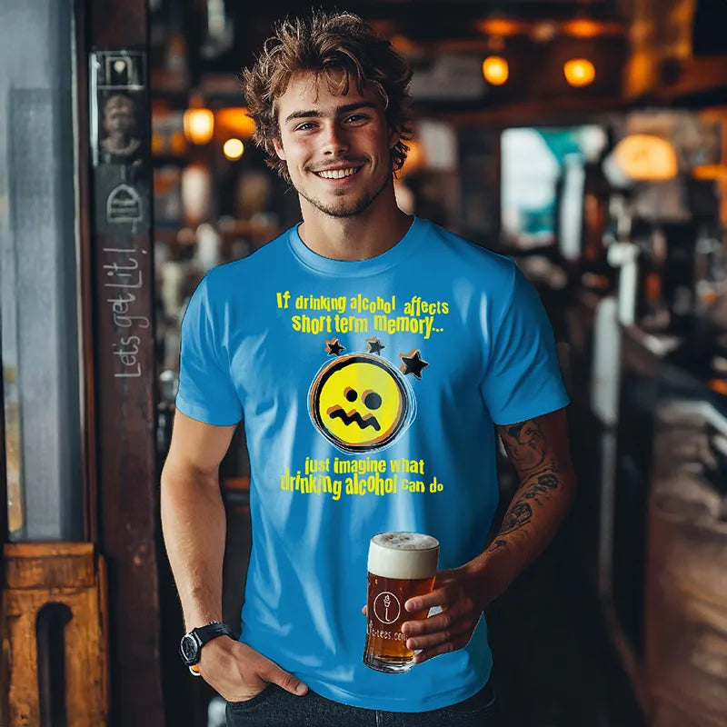 Smiley Drinking Alcohol Short Term Memory